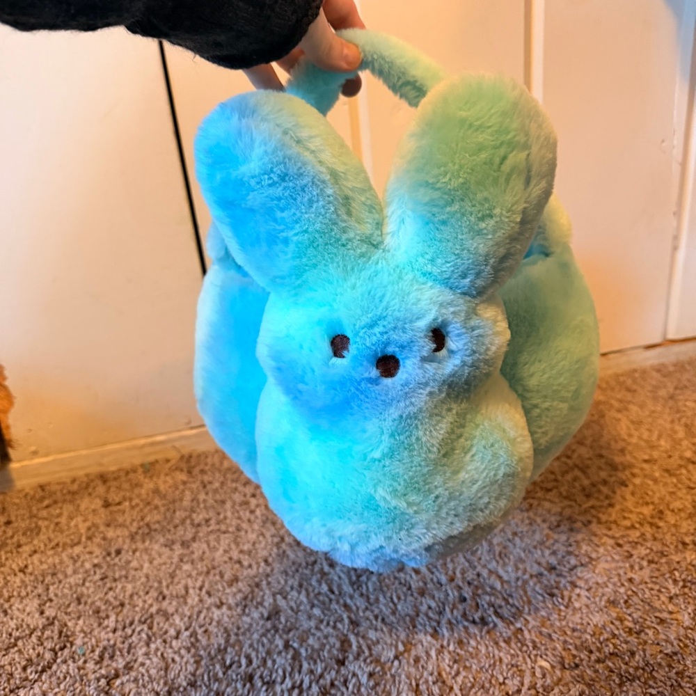 Blue Bunny Plush Peeps Easter Basket